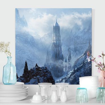 Stampa su tela - Fantastico castello nella neve
