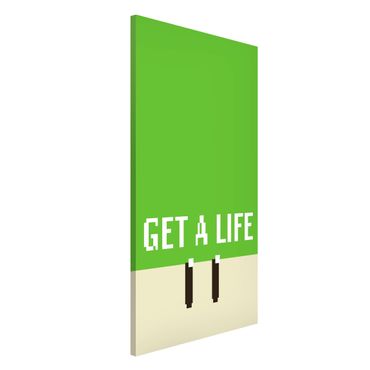 Lavagna magnetica - Frase in pixel Get A Life in verde - Formato verticale 3:4