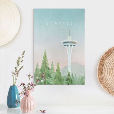 Stampa su tela - Poster di viaggio - Seattle - Formato verticale 2:3