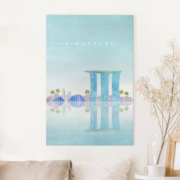 Stampa su tela - Poster di viaggio - Singapore - Formato verticale 2:3