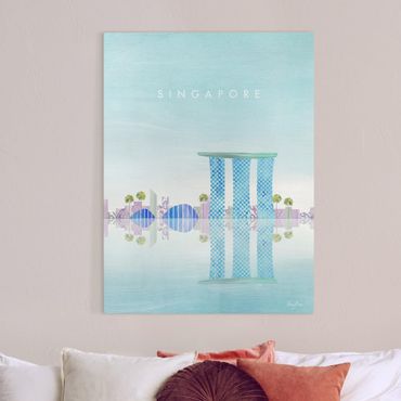 Stampa su tela - Poster di viaggio - Singapore - Formato verticale 3:4