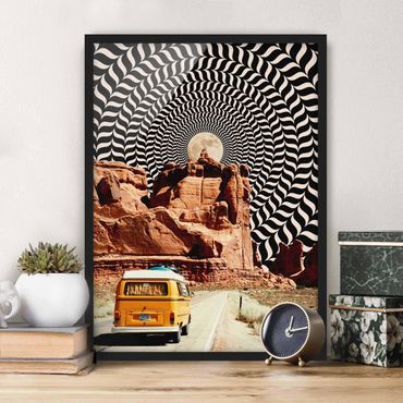 Poster con cornice - Collage retrò - Il miglior viaggio on the road II