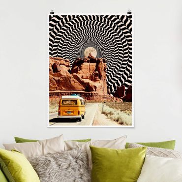 Poster riproduzione - Collage retrò - Il miglior viaggio on the road II