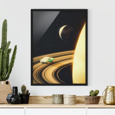 Poster con cornice - Collage retrò - Saturn Highway