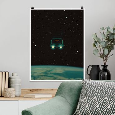 Poster riproduzione - Collage retrò - Space Express