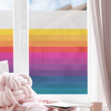 Decorazione per finestre - Righe arcobaleno rétro