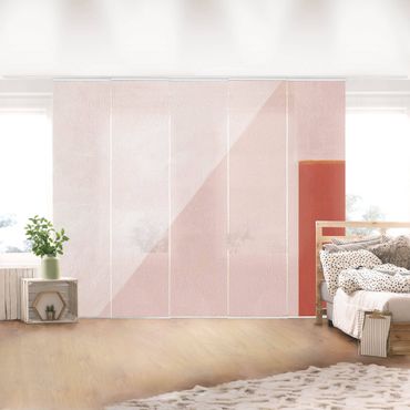 Tenda scorrevole set - Geometria rosa - Pannello