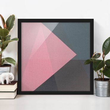 Poster con cornice - Geometria rosa trasparente