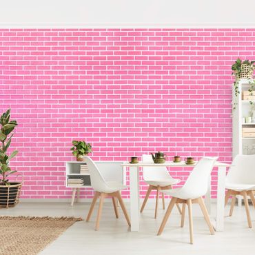 Carta da parati  - Muro di mattoni rosa