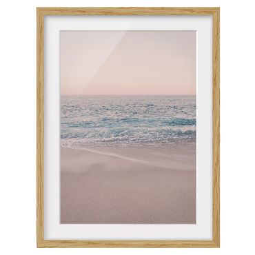 Poster con cornice - Spiaggia oro rosa la mattina