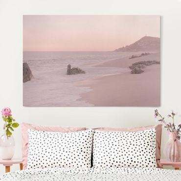 Quadro su tela - Spiaggia oro rosa