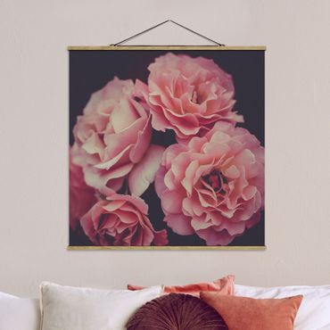Foto su tessuto da parete con bastone - Sogno di rose - Quadrato 1:1