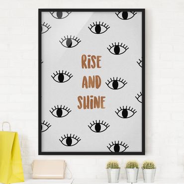 Poster con cornice - Citazione camera da letto Rise & Shine