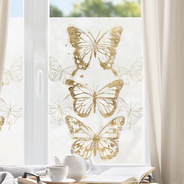 Decorazione per finestre - Composizione di farfalle in oro I
