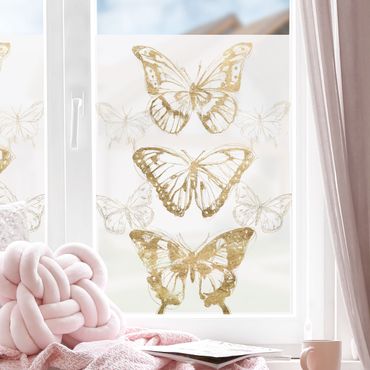 Decorazione per finestre - Composizione di farfalle in oro II