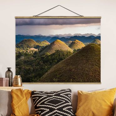 Foto su tessuto da parete con bastone - Paesaggio collinare di cioccolato