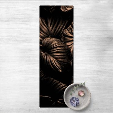 Tappetino di sughero - Botanica Hosta in bianco e nero - Formato verticale 1:2