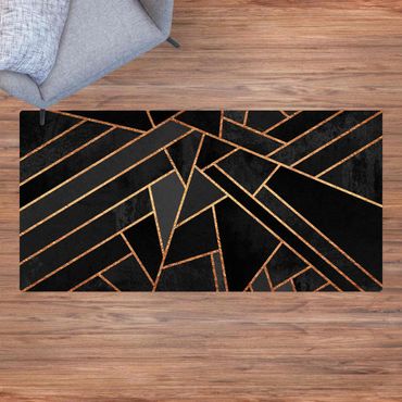 Tappetino di sughero - Triangoli neri con oro - Formato orizzontale 2:1