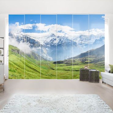 Tenda scorrevole set - Panorama delle Alpi svizzere - Pannello