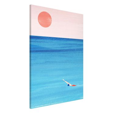 Lavagna magnetica - Nuotatore al tramonto