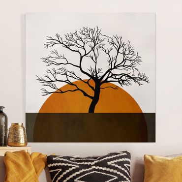 Stampa su tela - Sole con albero