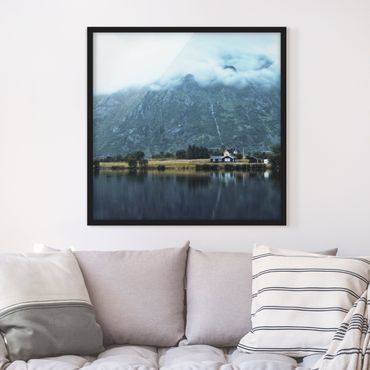 Poster con cornice - Riflesso sulle Isole Lofoten