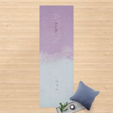 Tappetino di sughero - Detto inspira espira lilla - Formato verticale 1:3