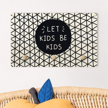 Appendiabiti per bambini - Citazione Let Kids Be Kids con grata in nero