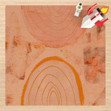 Tappetino di sughero - Archi di colori raggiante in caramello II - Quadrato 1:1