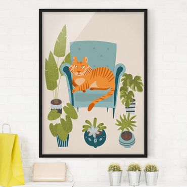 Poster con cornice - Illustrazione di mini tigre domestica