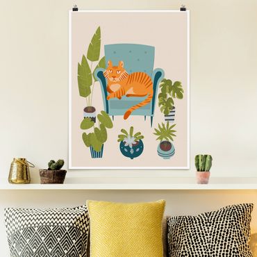 Poster - Illustrazione di mini tigre domestica