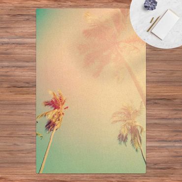 Tappetino di sughero - Piante tropicali palme al tramonto III - Formato verticale 2:3