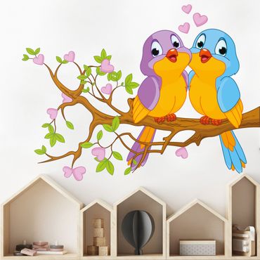 Adesivo murale - uccelli innamorate