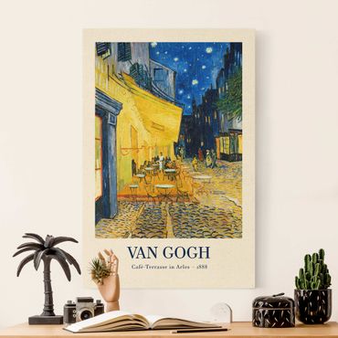 Quadro su tela naturale - Vincent van Gogh - Terrazza del caffè ad Arles - Edizione museo - Formato verticale 2:3