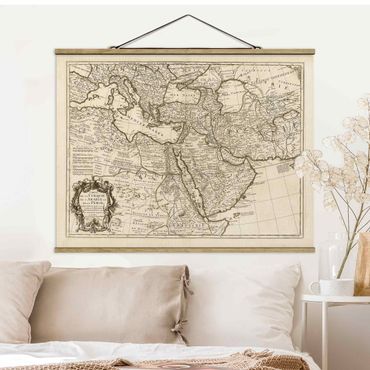 Foto su tessuto da parete con bastone - Cartina vintage dell'Oriente - Orizzontale 4:3