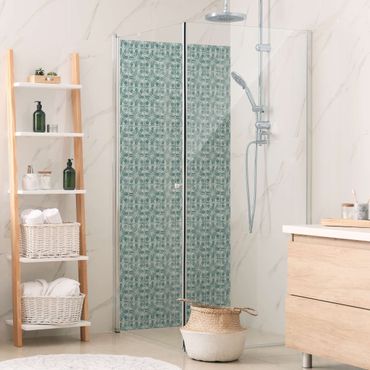 Rivestimento per doccia - Trama vintage di piastrelle geometriche