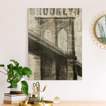 Stampa su tela - Vintage NY Ponte di Brooklyn