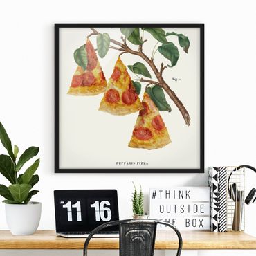 Poster con cornice - Pianta vintage - Pizza