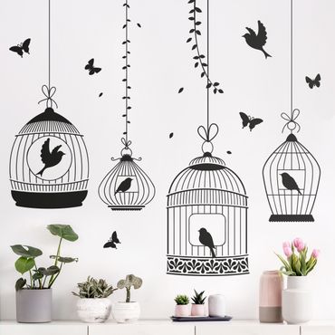 Adesivo murale - gabbie per uccelli