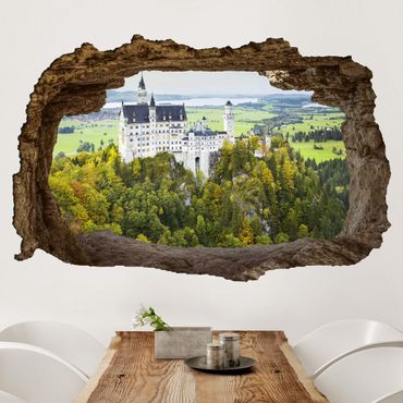 Adesivo murale 3D - Neuschwanstein Castle Panorama - orizzontale 3:2