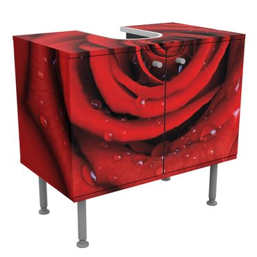 Mobile per lavabo design Red rose with water drops