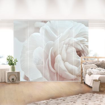 Tenda scorrevole set - Fioritura bianca in un mare di fiori - Pannello