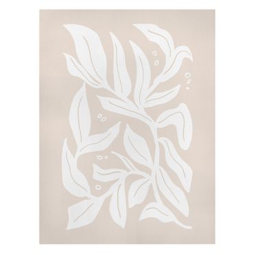 Stampa su tela - Ramo bianco su sfondo beige - Formato verticale 3:4