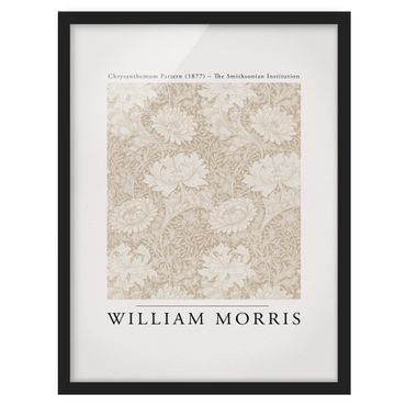 Poster con cornice - William Morris - Chrysanthemum Pattern Beige