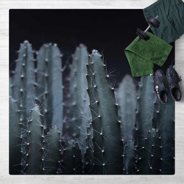 Tappetino di sughero - Cactus del deserto nella notte - Quadrato 1:1