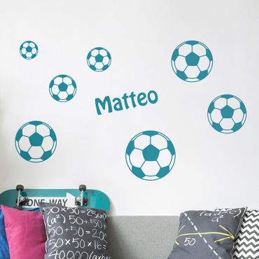 Adesivo murale con testo personalizzato - stella del calcio