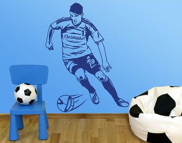 Adesivo murale con testo personalizzato - calciatore