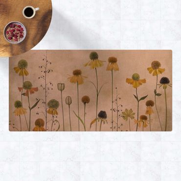 Tappetino di sughero - Delicati fiori di elenio - Formato orizzontale 2:1