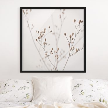 Poster con cornice - Delicate gemme su ramo di fiori selvatici