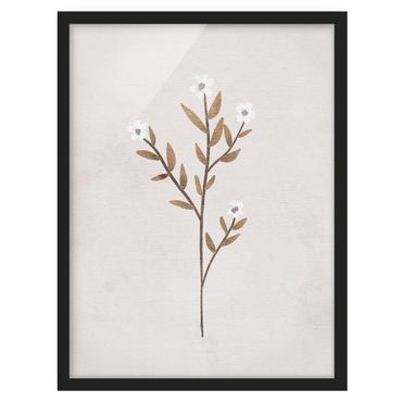 Poster con cornice - Ramo delicato con fiori bianchi